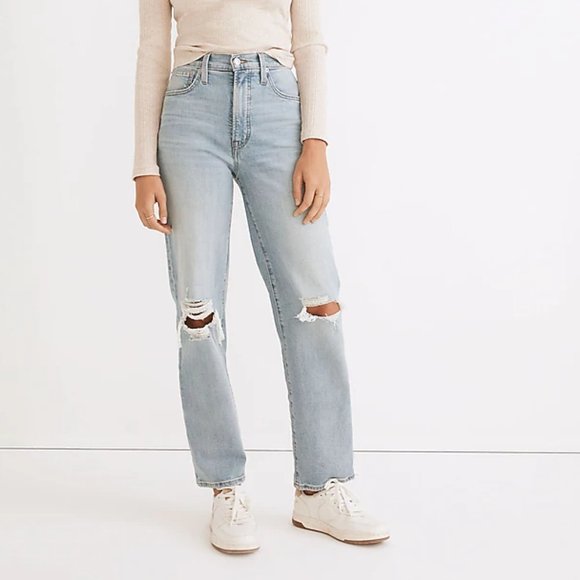 Madewell Denim - NWT Madewell The Perfect Vintage Straight Jean in Danby Wash: Knee-Rip Edition